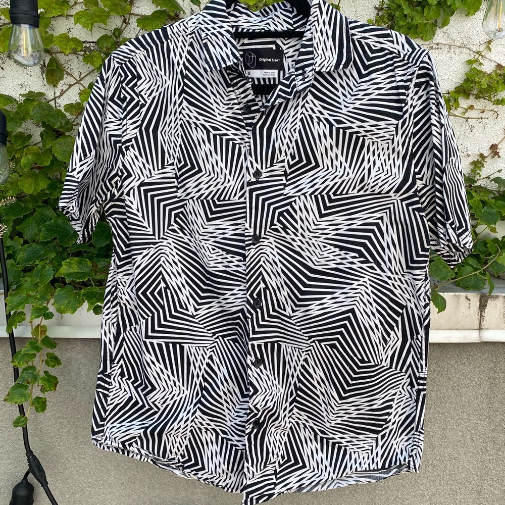 Black and White Striped Button Down
